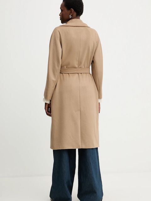 Weekend Max Mara płaszcz wełniany RESINA kolor zielony 2525016102600