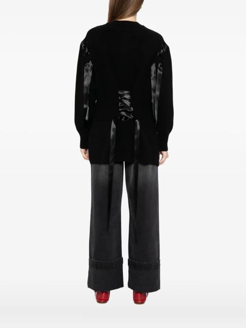 Simone Rocha ribbon corset cardigan - Black
