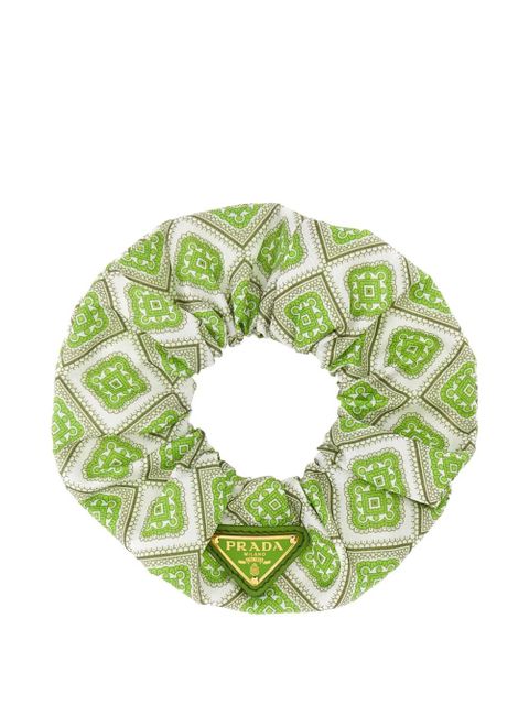 Prada printed twill scrunchie - Green