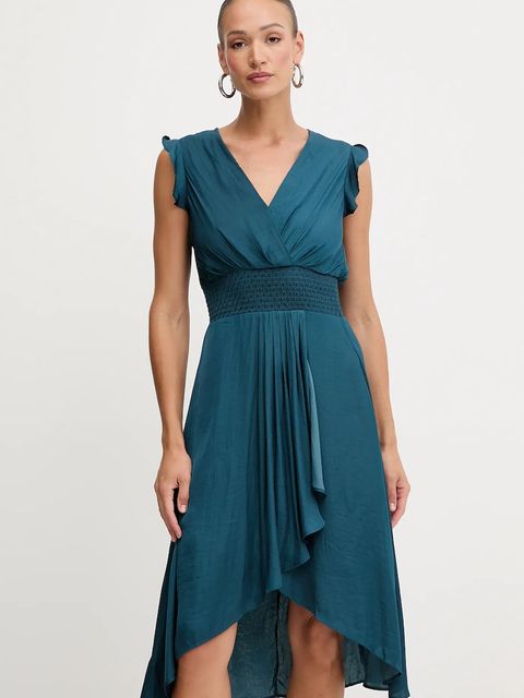 Morgan sukienka kolor zielony midi rozkloszowana RWALLY