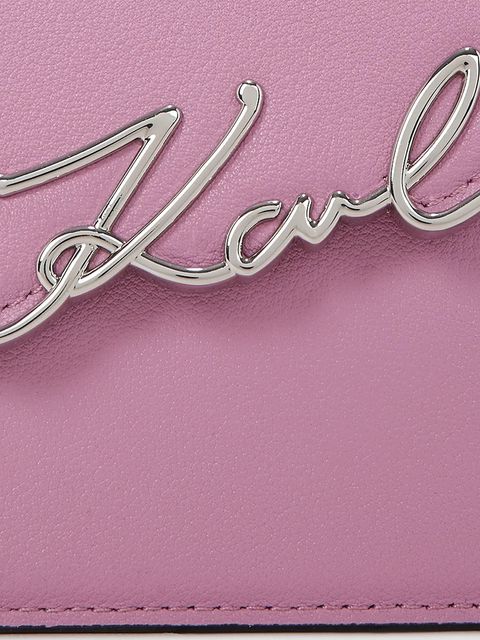 Karl Lagerfeld torebka skórzana K/SIGNATURE kolor różowy A1W30458 - zdjęcie produktu nr 2