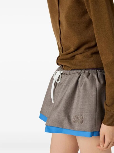 Miu Miu shirt-collar cashmere cardigan - Brown