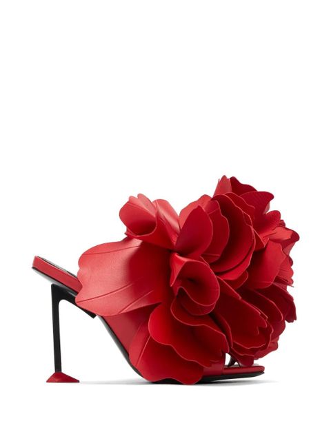Givenchy Boudoir floral-appliqué leather heeled sandals - Red - zdjęcie produktu nr 1