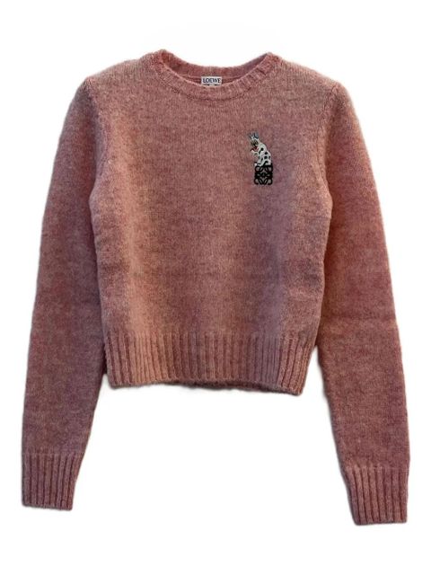 LOEWE appliqué crew-neck sweater - Pink - zdjęcie produktu nr 1