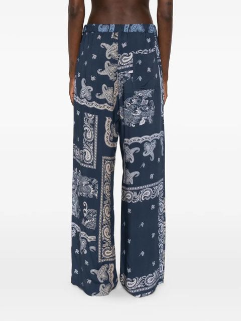 The Attico paisley drawstring trousers - Blue
