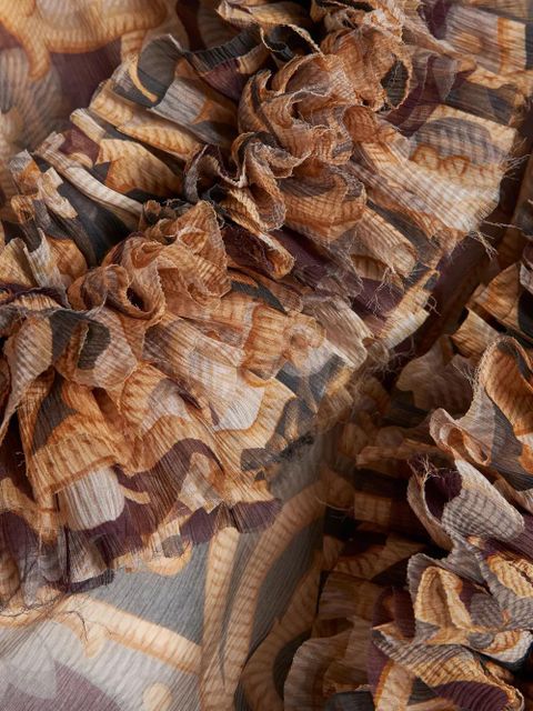 ETRO ruched-detailing printed silk maxi dress - Neutrals