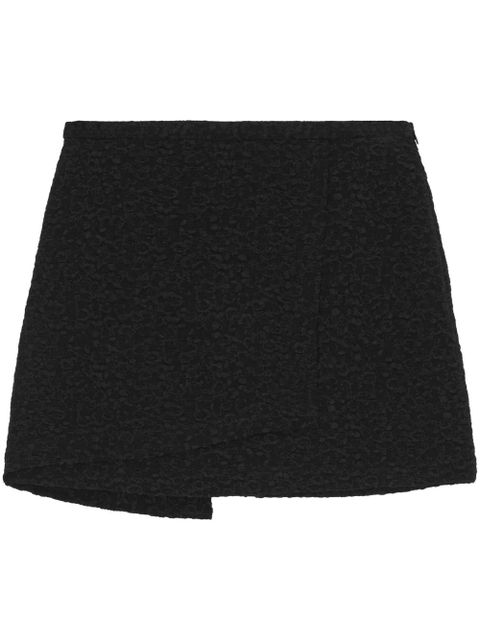 GANNI wrap-design textured miniskirt - Black - zdjęcie produktu nr 1