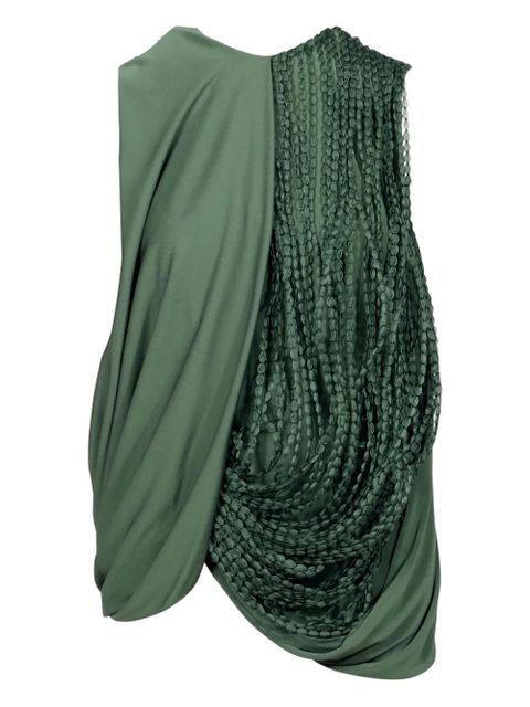 LOEWE draped beaded blouse - Green - zdjęcie produktu nr 2