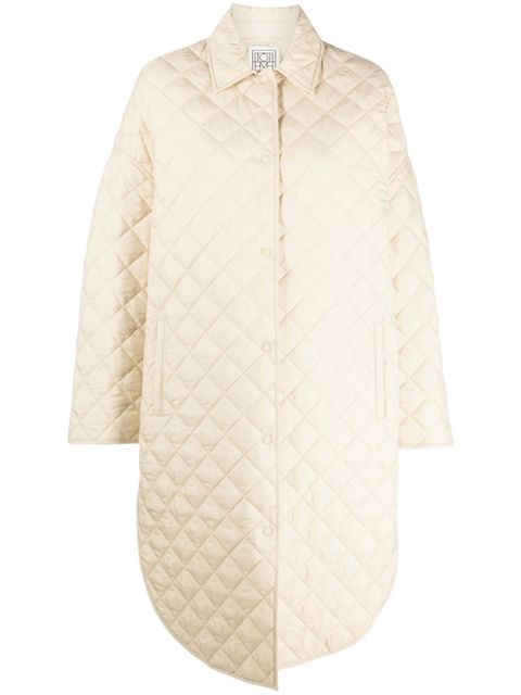 TOTEME single-breasted quilted coat - Neutrals - zdjęcie produktu nr 1