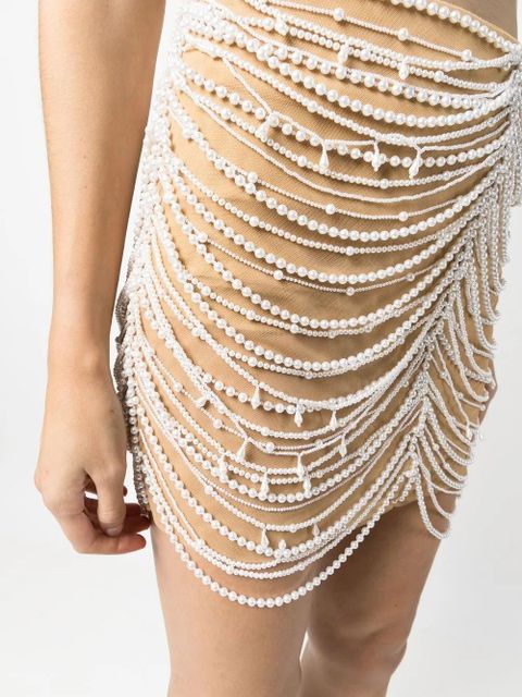 Blumarine pearl-embellished skirt - Neutrals