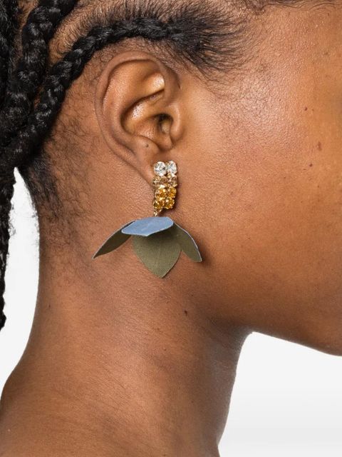 Marni floral-motif drop earring - Green - zdjęcie produktu nr 2