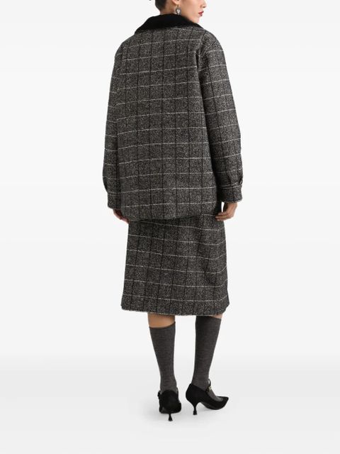 Dolce & Gabbana checked pleated midi skirt - Grey