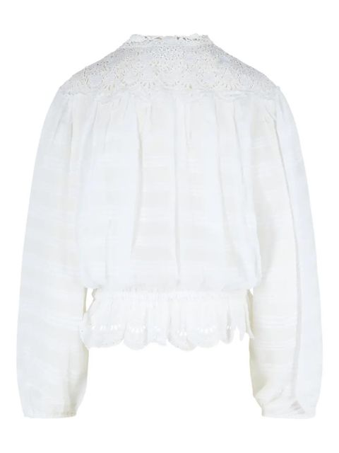 ISABEL MARANT Polly lace pleated cotton top - White - zdjęcie produktu nr 2