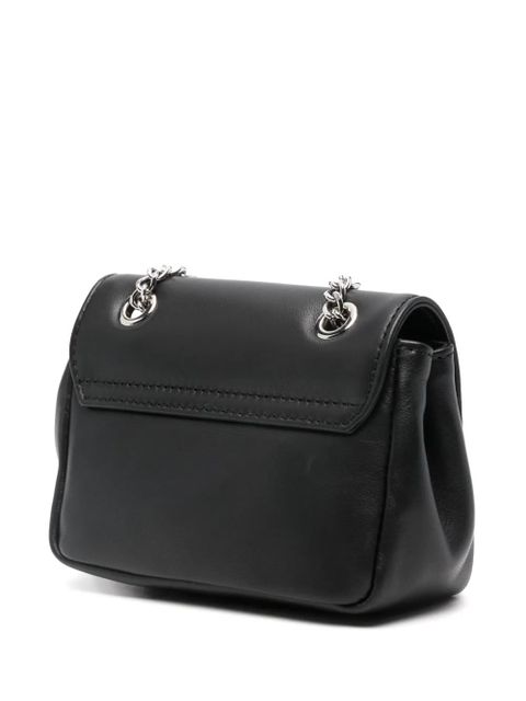 Vivienne Westwood small Orb-plaque leather shoulder bag - Black