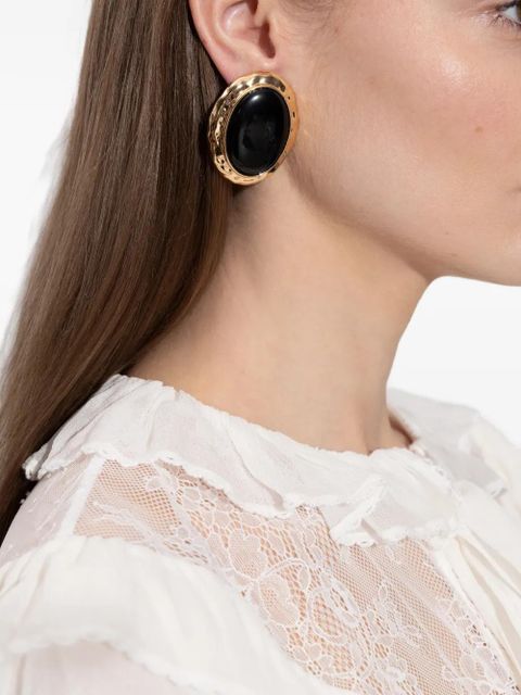 Self-Portrait stone-inlay earrings - Gold - zdjęcie produktu nr 1