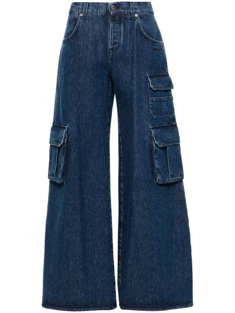 Off-White wide-leg cargo jeans - Blue - zdjęcie produktu nr 1