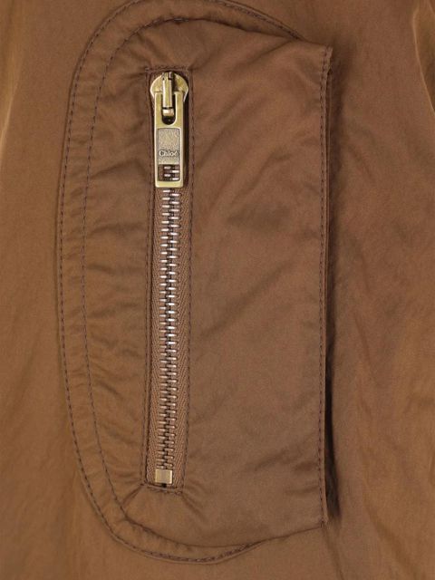 Chloé zip-front bomber jacket - Brown - zdjęcie produktu nr 2