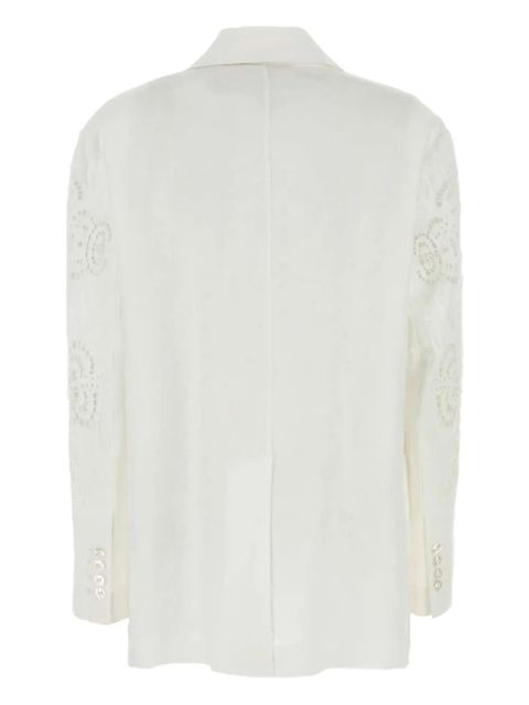 Max Mara Angizia embroidered-sleeve blazer - White - zdjęcie produktu nr 2