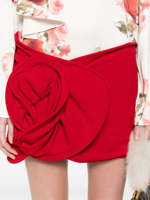 Magda Butrym floral-appliqué mini skirt - Red