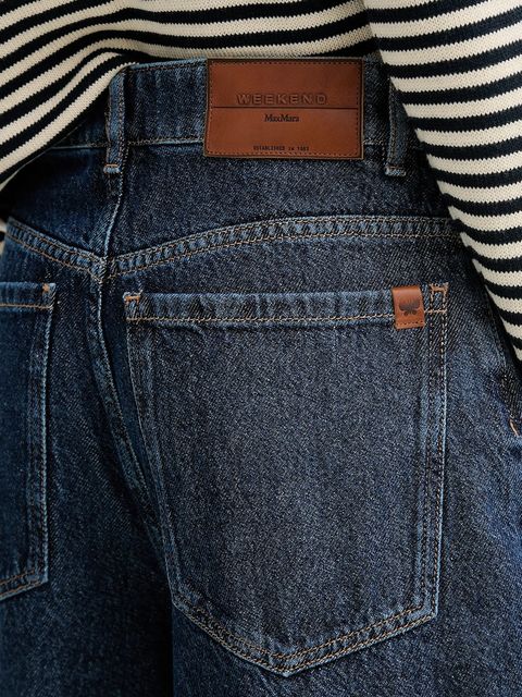 Weekend Max Mara szorty jeansowe DONNOLA damskie kolor granatowy gładkie high waist 2525146021600