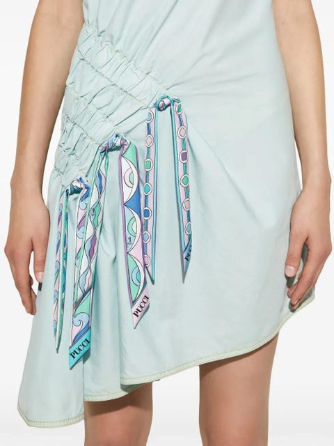PUCCI Vivara-print ruched minidress - Blue