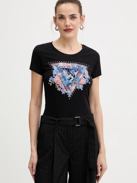 Guess t-shirt damski kolor czarny W5BI29 J1314