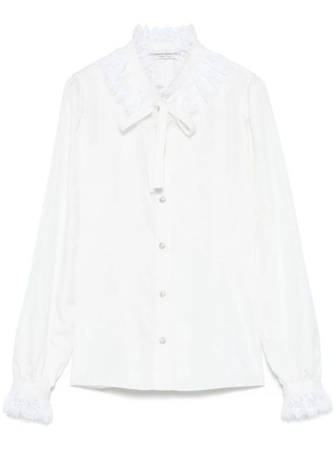 Alessandra Rich silk poplin shirt - White - zdjęcie produktu nr 1