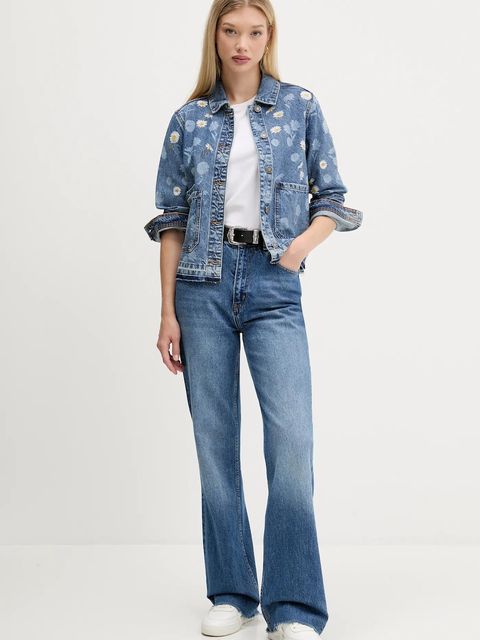 Desigual kurtka jeansowa DAISY kolor niebieski przejściowa 25WWED15 - zdjęcie produktu nr 2