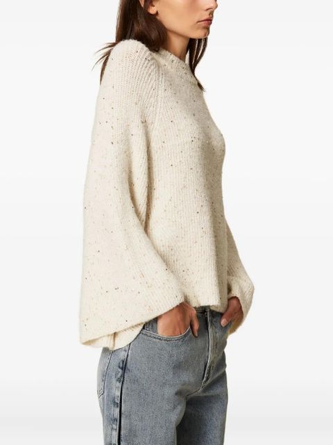 TWINSET sequin wide sleeves sweater - Neutrals
