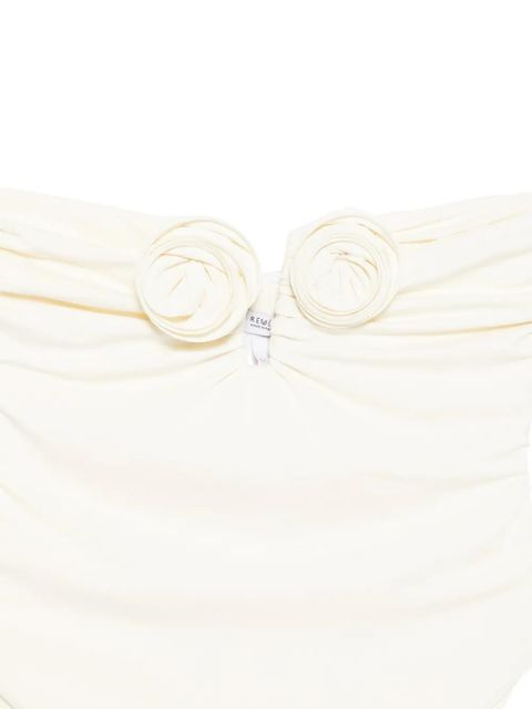 La Reveche Alya floral-appliqué swimsuit - Neutrals