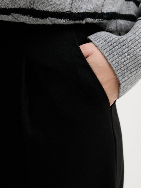 United Colors of Benetton spodnie damskie kolor czarny szerokie high waist 4QIKDF0AC