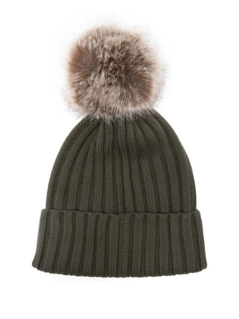 Moncler logo-patch beanie hat - Green - zdjęcie produktu nr 2
