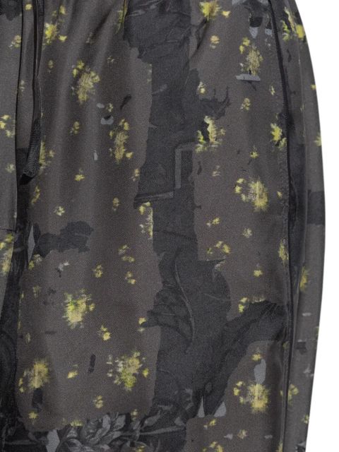 GANNI floral-pattern trousers - Grey