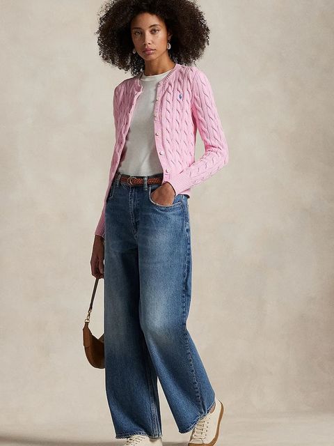 Polo Ralph Lauren kardigan bawełniany damski kolor różowy 211971868