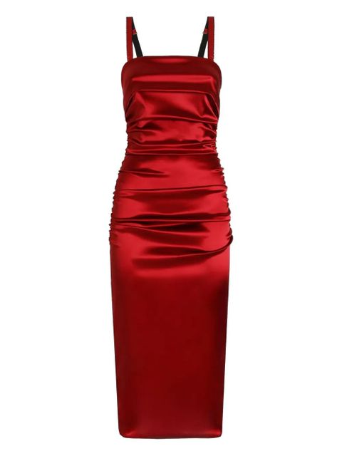 Dolce & Gabbana ruched strap midi dress - Red - zdjęcie produktu nr 1