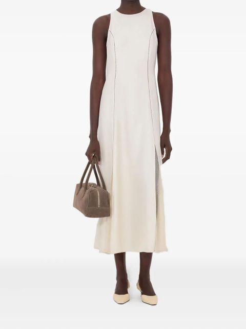 LouLou de Saison Iraka lace-stitching midi dress - Neutrals