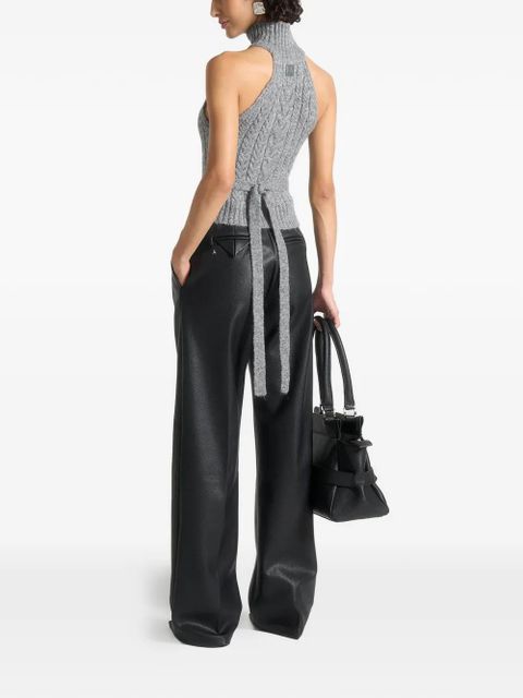 Manière De Voir Mirim cable-knit tie top - Grey