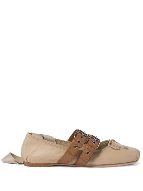 Miu Miu buckled ballet pumps - Neutrals - zdjęcie produktu nr 1