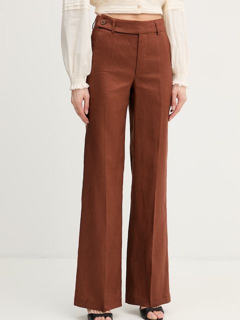 Silvian Heach spodnie straight damskie lniane PLIMPI - zdjęcie produktu nr 2