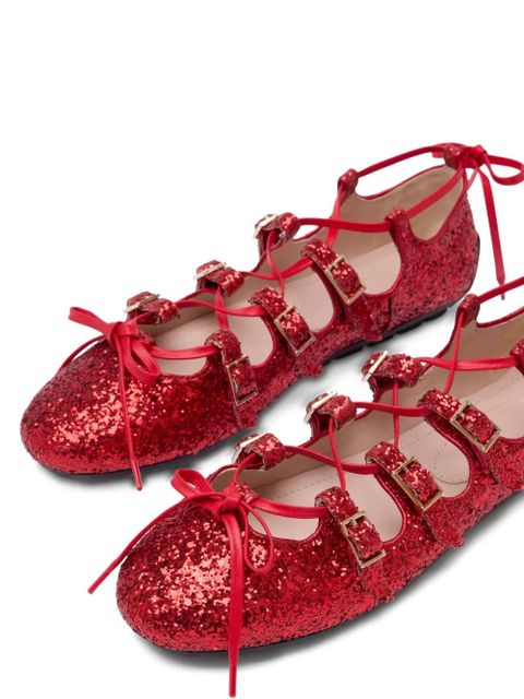 Simone Rocha Ghillie ballerina shoes - Red - zdjęcie produktu nr 2