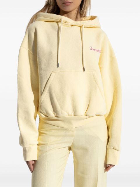 Jacquemus logo-embroidered hoodie - Yellow