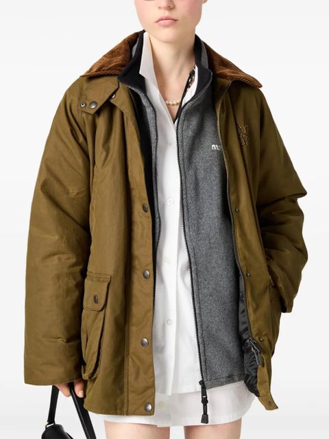 Miu Miu logo-embroidered fleece sweatshirt - Grey - zdjęcie produktu nr 2