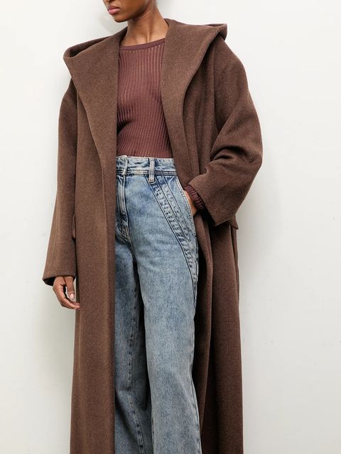 Answear.LAB płaszcz wełniany kolor brązowy