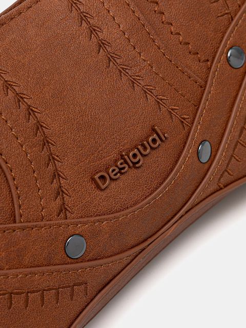 Desigual torebka EMBRO PATCH ALSACIA C kolor brązowy 25WAXPA7