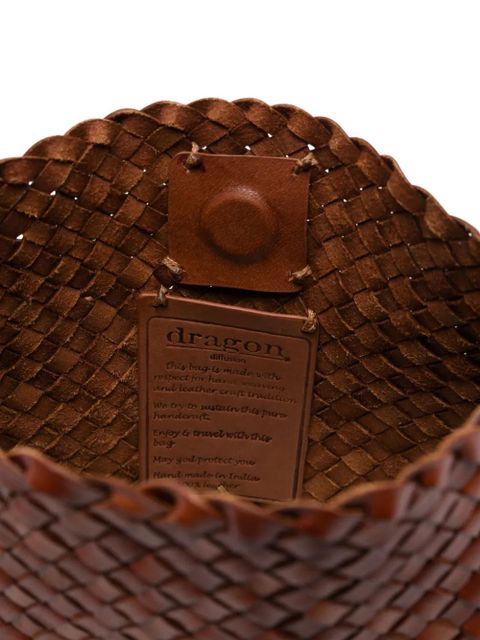 DRAGON DIFFUSION woven-leather shoulder bag - Brown