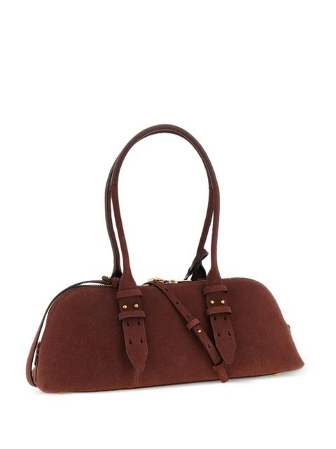 PINKO metal logo suede shoulder bag - Red - zdjęcie produktu nr 1