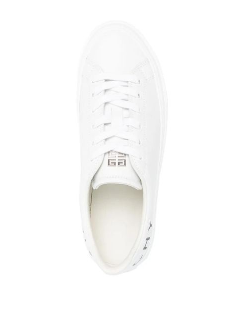 Givenchy logo-print leather low-top sneakers - White