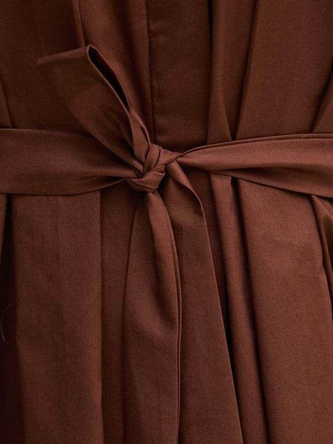 Sandro Ferrone sukienka bawełniana kolor brązowy midi rozkloszowana SFS31XBDSAVONAROLA - zdjęcie produktu nr 2