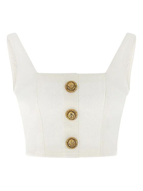Balmain button suare-neck top - White - zdjęcie produktu nr 1