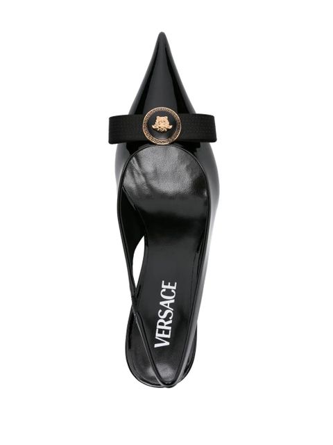 Versace 85mm Gianni Ribbon slingback pumps - Black